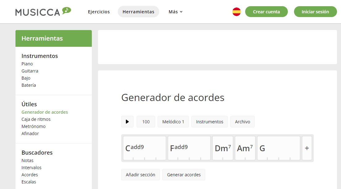 Os compartimos este generador de acordes online con el que podréis inspiraros para componer canciones. 🎼
Es gratuito y no hace falta registrarse.
Esperamos que os guste. 😊
musicca.com/es/generador-d…
#Recursos #Música #Armonía