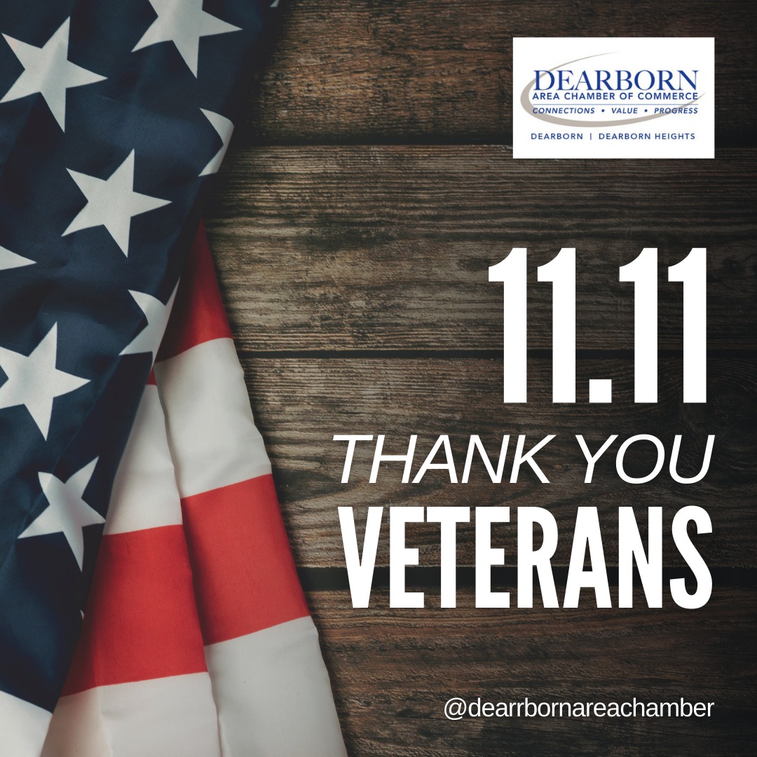 DbnAreaChamber's tweet photo. The Chamber honors all who have served. Thank you for your devotion, courage and dedication to our country 📷📷📷 #VeteransDay #Dearborn #DearbornHeights https://t.co/R2fb8WudHx