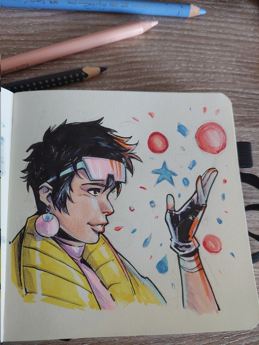 Jubilee sketch made with crayons and Copic Ciao 
#jubilee #xmen #xmen97 #sketch