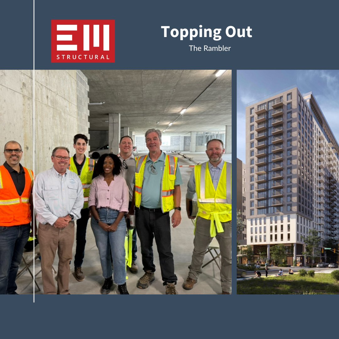 EMStructural's tweet photo. The Rambler in Atlanta, designed with EM Structural, recently celebrated topping out! This student-living project will have 798 beds, amenity spaces, &amp; a 3-level parking garage. We're thrilled to see this project come together &amp; can't wait to welcome students to their new home. https://t.co/Z9CpY8ShN4