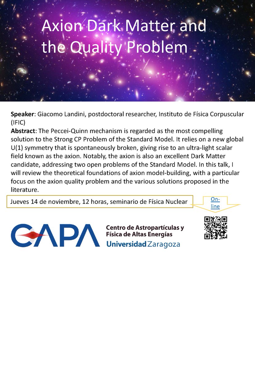 Nueva charla dentro del Máster de Física del Universo. Abierta a cualquier persona interesada: en el Seminario de Física Nuclear o en meet.google.com/xak-ucgt-qqu  <a href="/Ciencias_Unizar/">Ciencias_Unizar</a>