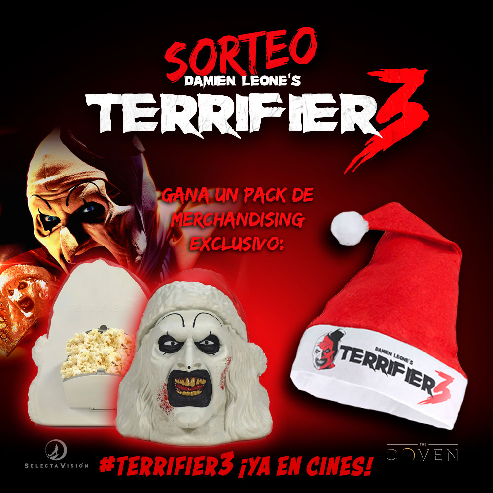 SelectaVision's tweet image. #SORTEO DE CINE CON TERRIFIER 3 🍿

Celebramos que TERRIFIER 3 🪓🤡 sigue en los mejores cines de España sorteando en exclusiva el 🍿 PALOMITERO de ART + gorrito navideño de #TERRIFIER3 🎄

🪓 Síguenos

🪓 Like + RT ❤️‍🔥

🪓 Etiqueta en comentarios al amigo con quién compartirás…