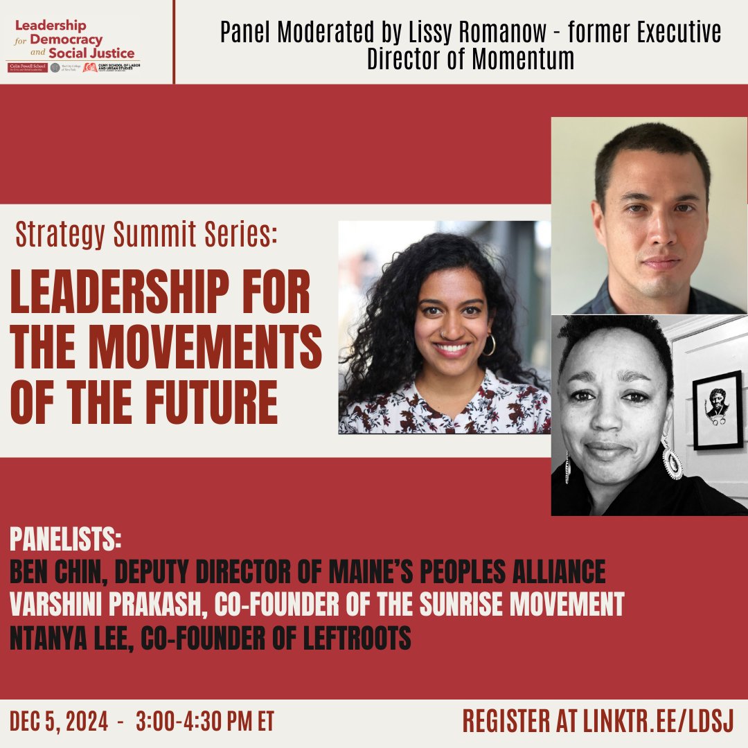 Strategy Summits continues next month with panelists discussing Leadership for Movements of the Future. Join us for a conversation where we discuss how election results will impact movement leaders and what strategies can be developed to sustain democracy.