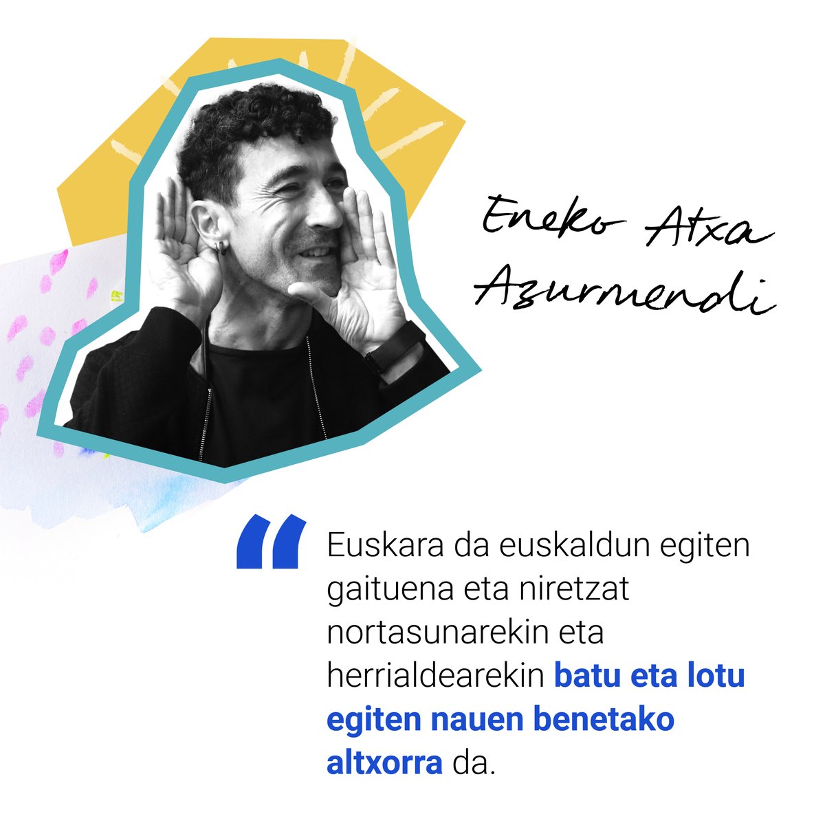 Hamaikakoaren lehenengo kidea aurkezten dizuegu!

⭐Eneko Atxa Azurmendi ⭐

2005ean ireki zuen Azurmendi jatetxea, eta bi urteren buruan lortu zuen Atxak lehen Michelin izarra. Ordutik hiru Michelin izarren jabe bihurtu da. 

Gehiago jakin nahi? 👉euskaraldia.eus -en.