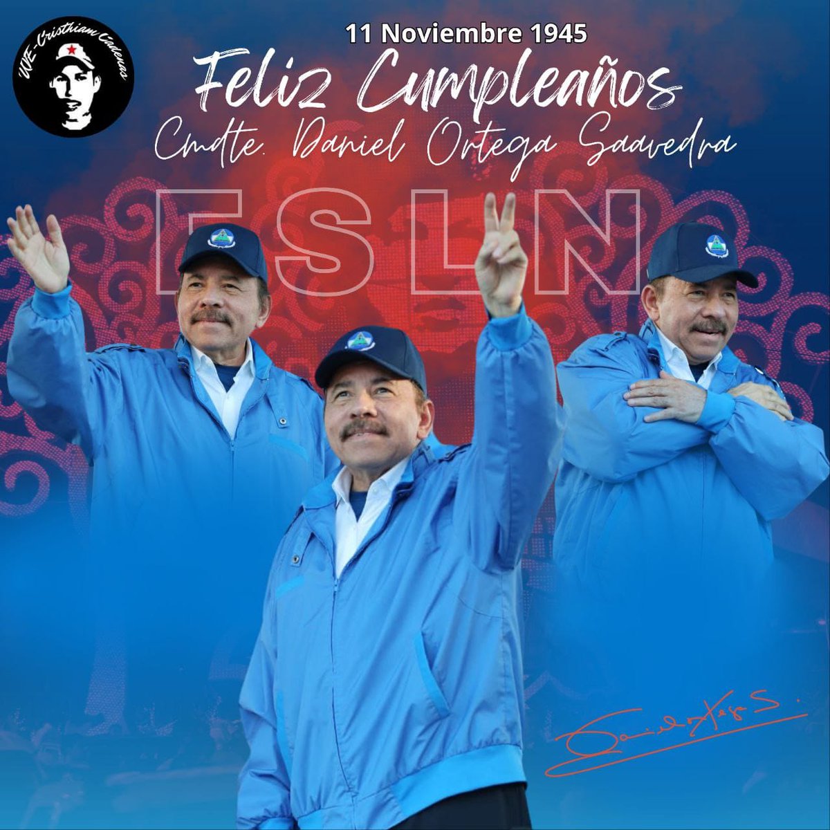 Celebramos con alegría y entusiasmo los 79 años de vida y victorias de Nuestro Comandante José  Daniel Ortega Savedra, que este nuevo año esté lleno de salud, fuerza y muchas más victorias. ¡Felicidades y muchas bendiciones en su día!
#DanielTiemposDeVictorias
