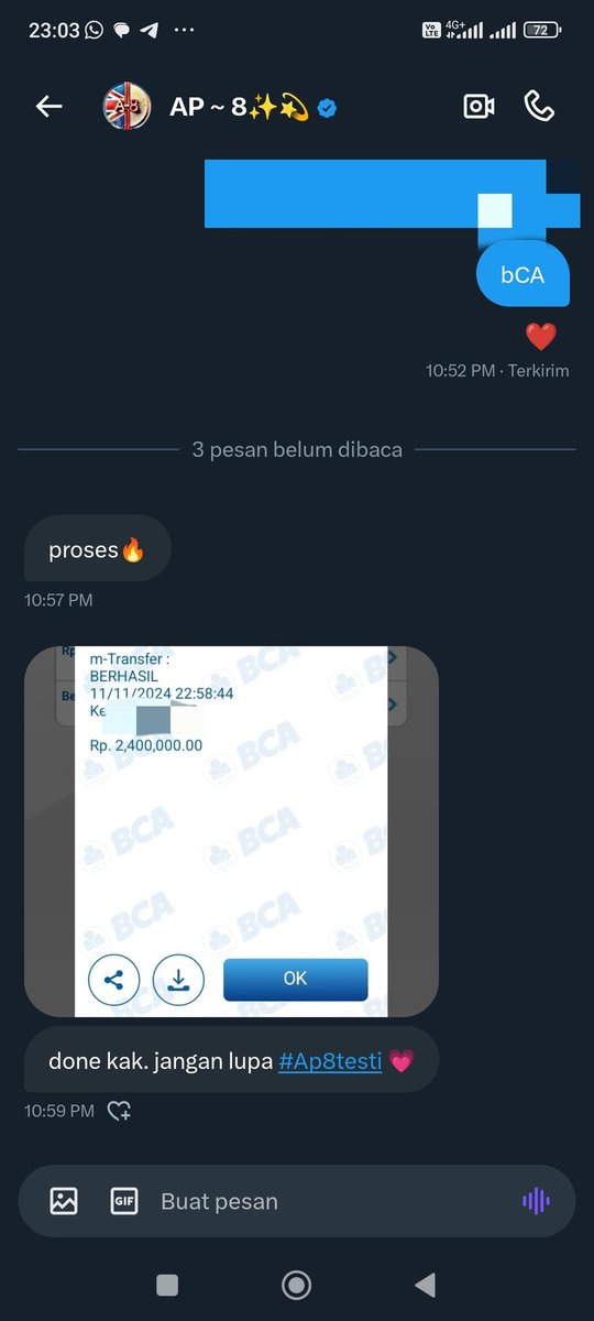 0xalviiin's tweet photo. I already received..
alhamdulillah, thank you so much @A100888 & sponsor .
sat set banget ngirimnya 🚀
God bless you all 💕
#Ap8testi 💗 https://t.co/sxL21uiXYI