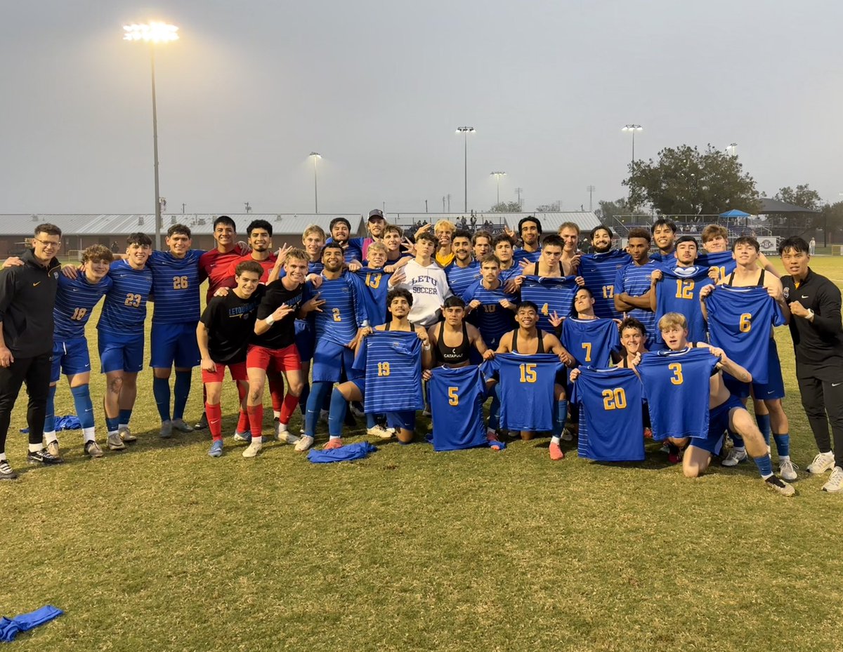 LETUMSoccer's tweet photo. Our postseason run came to an end in the ASC Finals yesterday. 

Incredibly proud of this group for their resiliency throughout the season.

Seniors, thank you for the impact you have made and the legacy you leave behind in this program 🫶🏼

#letourneaubuilt #livelastlivebrave https://t.co/yFV1nelVXc