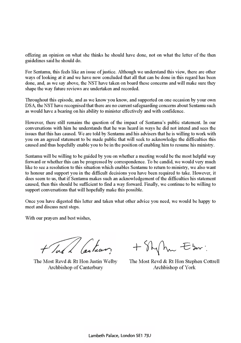 Newcastle Diocese (CofE) (@ncldiocese) on Twitter photo A statement from the Right Reverend Dr Helen-Ann Hartley, <a href="/BishopNewcastle/">Bishop of Newcastle 🖤🤍🖤🤍🙏</a> :
“Following my call for the resignation of the Archbishop of Canterbury I need to share the contents of a letter I received from both the Archbishop of Canterbury and the Archbishop of York a matter of A statement from the Right Reverend Dr Helen-Ann Hartley, <a href="/BishopNewcastle/">Bishop of Newcastle 🖤🤍🖤🤍🙏</a> :
“Following my call for the resignation of the Archbishop of Canterbury I need to share the contents of a letter I received from both the Archbishop of Canterbury and the Archbishop of York a matter of