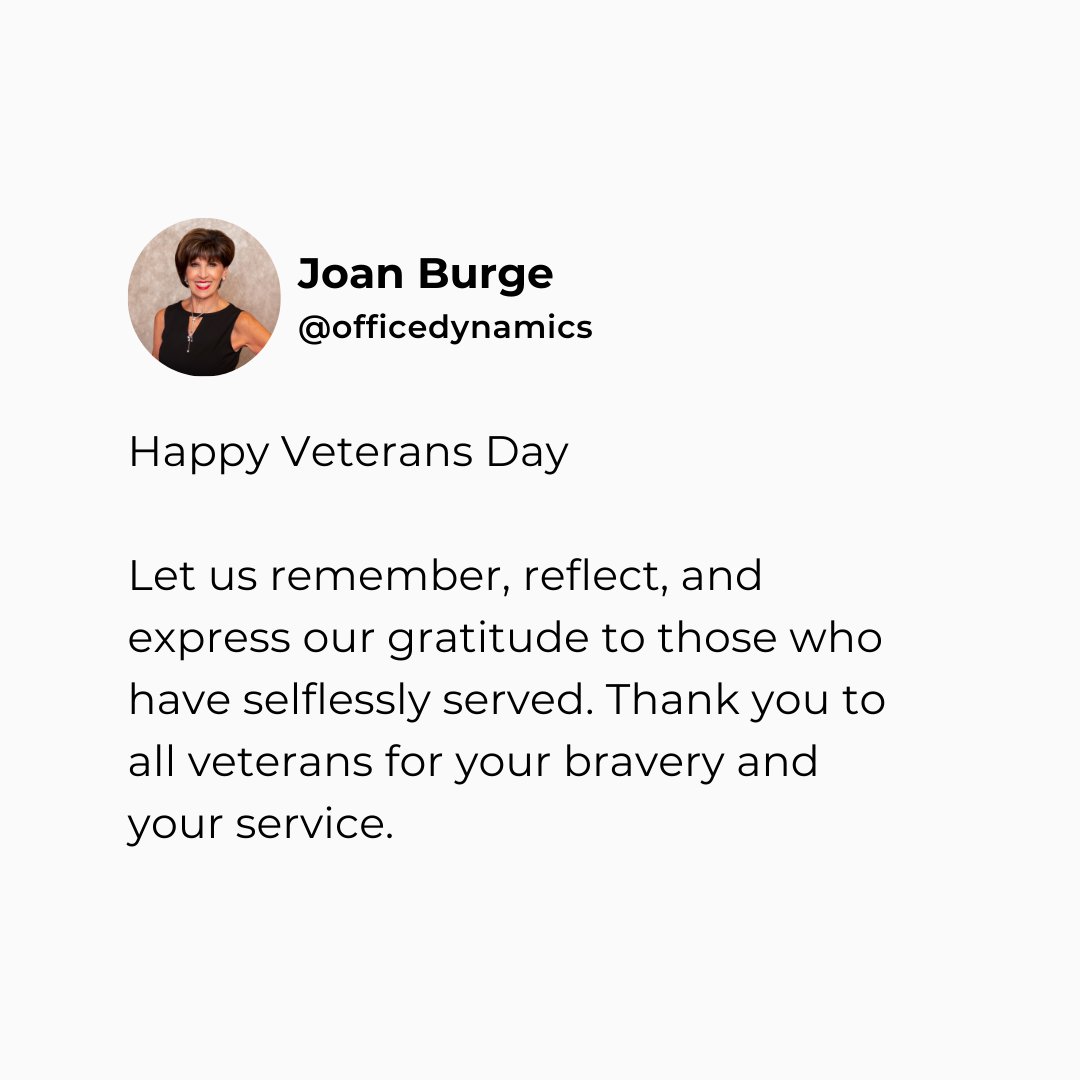 Joan Burge here. On this Veterans Day, my heart is filled with gratitude for the incredible men and women who have bravely served our country. To each of you who has served, thank you for the sacrifices you've made and the strength you've shown.