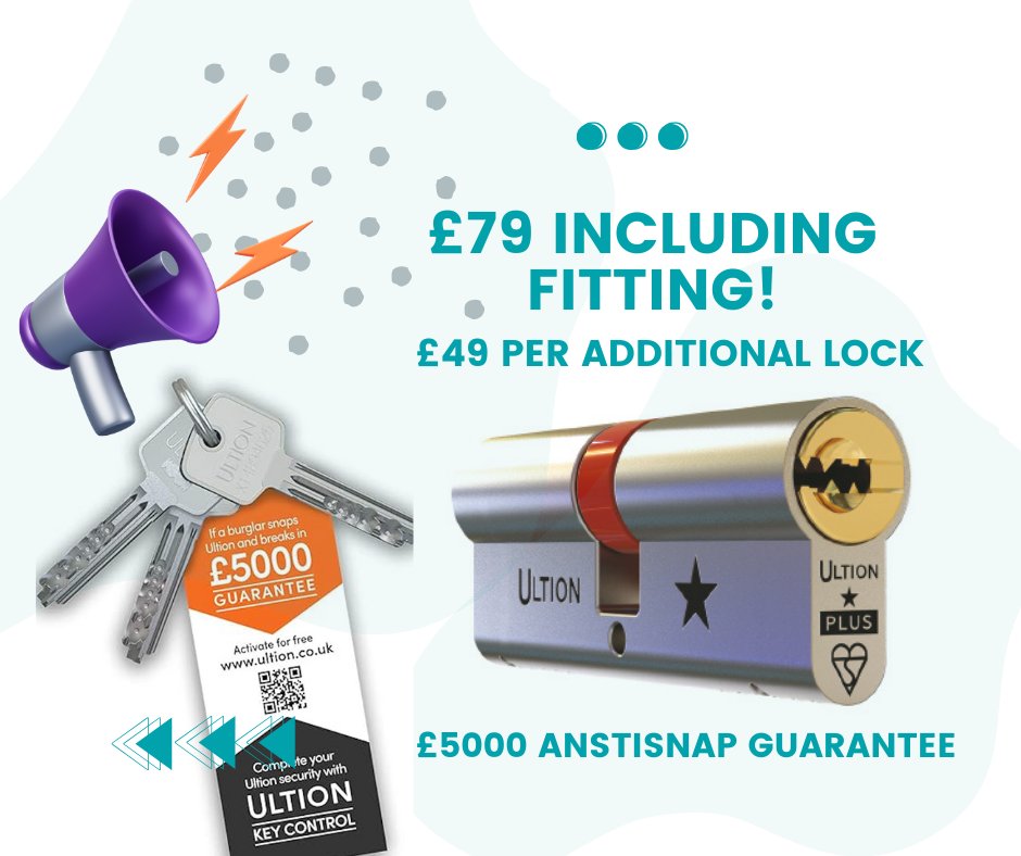 ManchestersLock's tweet photo. We offer 1-star Ultion locks for £79, including fitting, plus only £49 for each additional lock. Three keys included. Service area: Greater Manchester. Please mention the special offer when you call; otherwise, a different price may be quoted. https://t.co/5AMI5g72wL