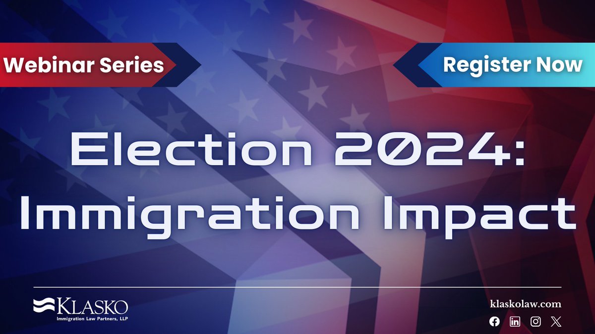 Last Chance to Register! Join KILP attorneys in a discussion about what to plan for once the Trump Administration takes office for its second term. Register here: ow.ly/KMT950U3xkE
#election #immigration #2024 #webinar