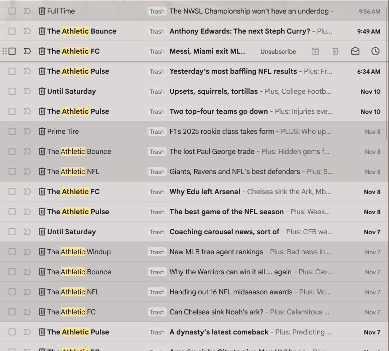 mcpalmnj's tweet photo. @TheAthletic why do i seem to be subscribed to every daily newsletter you put out despite not subscribing to any of them? talk about spam. would love to submit the issue on your website but there is no way to do so... https://t.co/AVBQNW5pi1