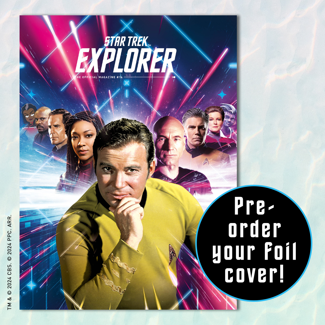 Commemorate the final issue of Star Trek Explorer with this stunning foil variant of the #14 cover! 
Pre-order yours today… bit.ly/40Fp6u0