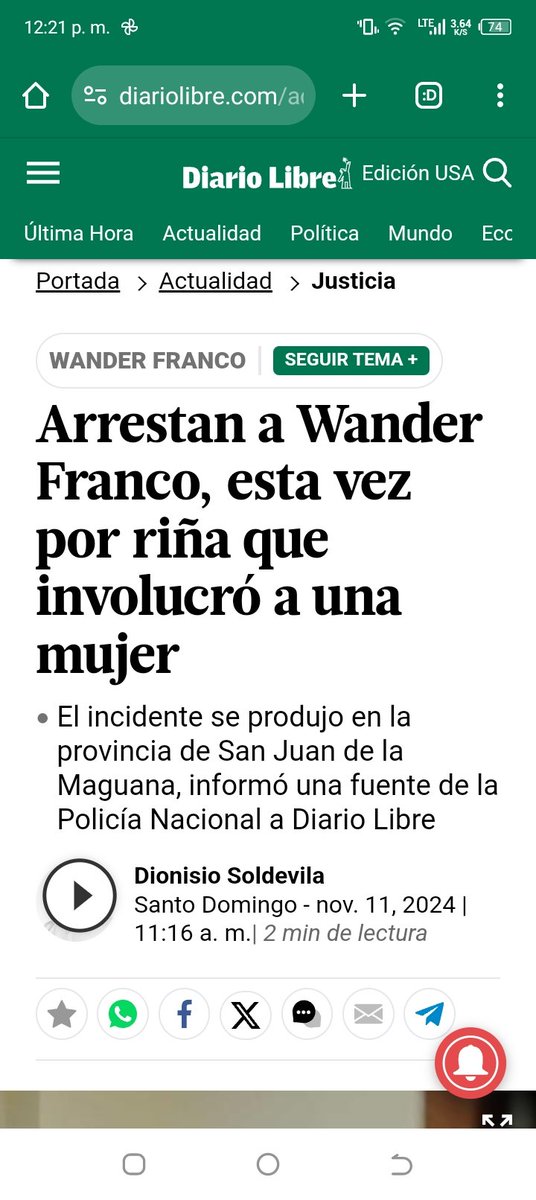 Sumario de esa información de #DiarioLibre refiere un detalle errado de la estructura provincial de #RD.

Dice -provincia de San Juan de la Maguana-, pero no existe, pues el nombre correcto es San Juan.

San Juana de la Maguana es el municipio cabecera.

#OCICRD <a href="/BenjaminMorales/">Benjamín Morales Meléndez</a>