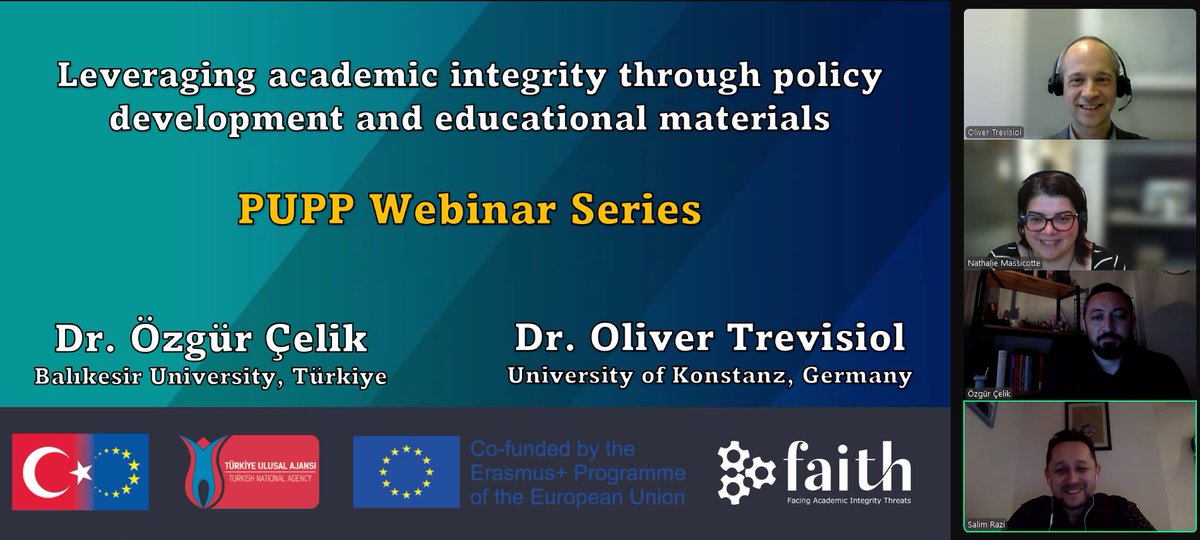 If you missed this morning presentation "Leveraging academic integrity through policy development and educational materials." with Dr. Özgür Çelik and Dr. Oliver Trevisiol, here is the recording on our YouTube channel.  youtu.be/KURBHrFL85s