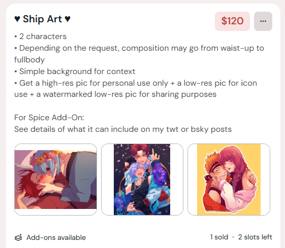 Kyyhky7's tweet photo. 🎨C0MMS UPDATE!🎨
Wanna get something for the holiday season?? Check these out! 
👉 Slots still available!
👉 NEW Single Character option added!
👉 "Spice" add-on now available for Ship Art (details below)

RTs appreciated! Help me making ends meet 😂 https://t.co/nskWW7DBBe