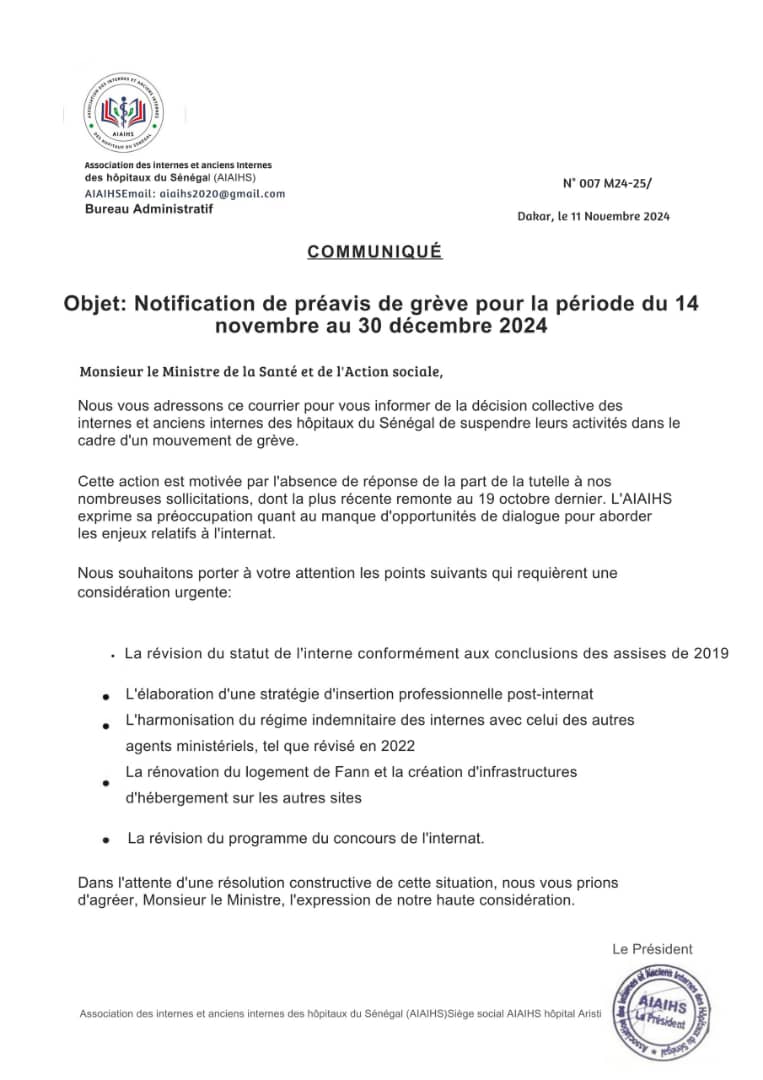 INTERNAT DES HÔPITAUX DU SÉNÉGAL (@internat_aiaihs) on Twitter photo 