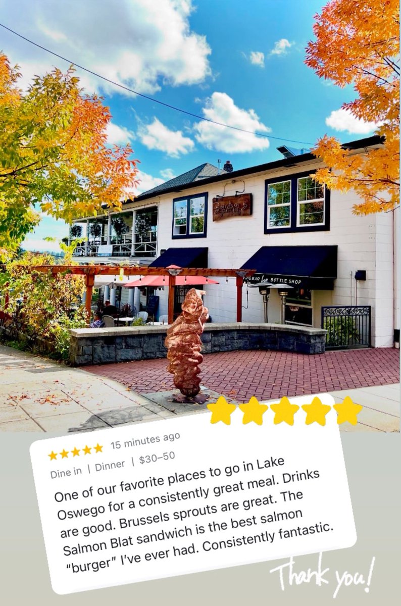 BairdsonB's tweet photo. “One of our favorite places to go  in Lake Oswego for a consistently great meal.”
@BairdsonB #lakeoswego #googlereview #pdxeats #pdxeats https://t.co/oGdd2hEwOD