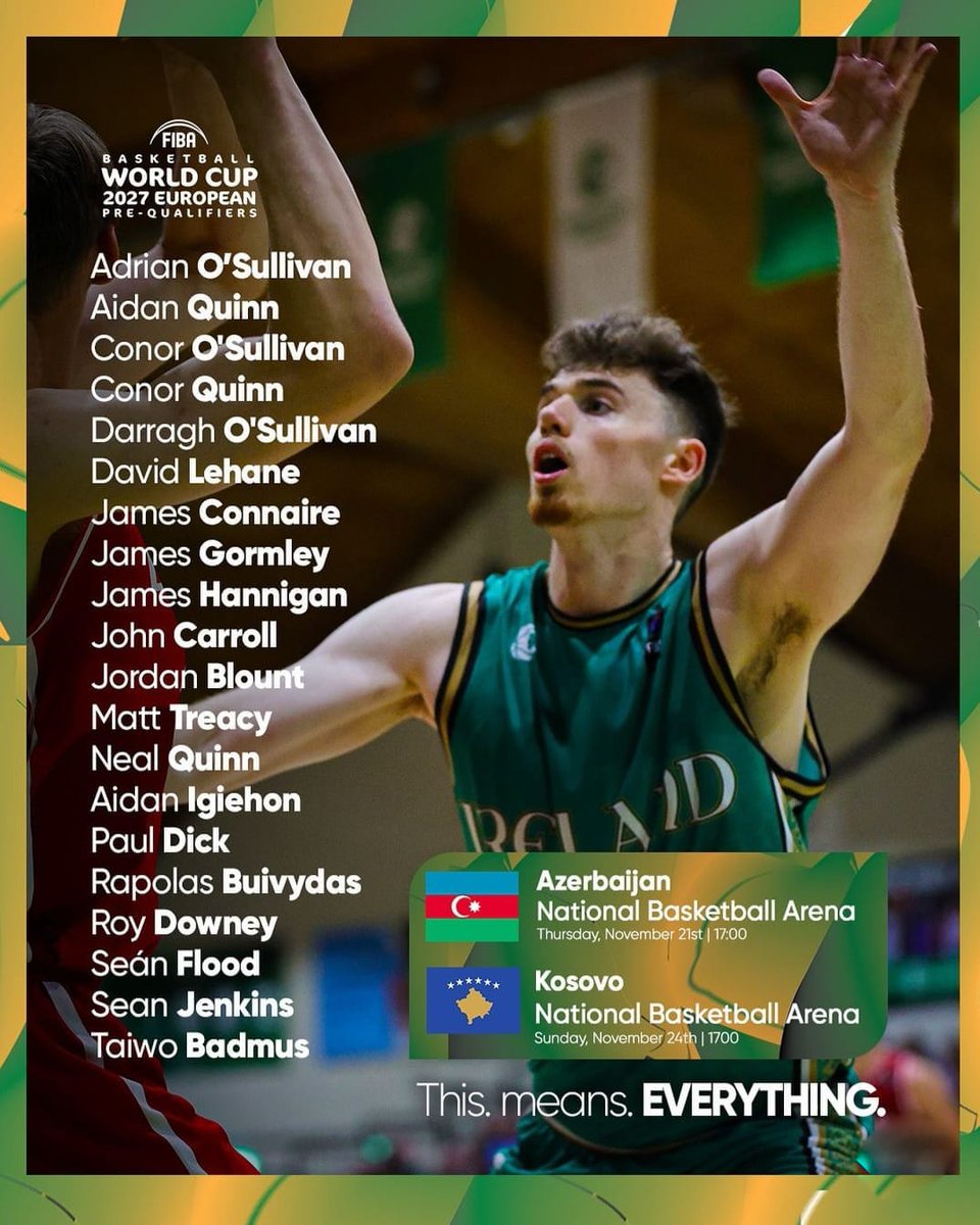 Griffith College Activities Team (@griffactivities) on Twitter photo Well done to <a href="/griffithcollege/">Griffith College</a> scholarship student James Gormley on his call up to the Irish Squad for the upcoming Qualifying games.
Congratulations also to Sean Jenkins from the Griffith College <a href="/eannabasketball/">Γanna Basketball</a> team!
π
<a href="/BballIrl/">Basketball Ireland</a> Well done to <a href="/griffithcollege/">Griffith College</a> scholarship student James Gormley on his call up to the Irish Squad for the upcoming Qualifying games.
Congratulations also to Sean Jenkins from the Griffith College <a href="/eannabasketball/">Γanna Basketball</a> team!
π
<a href="/BballIrl/">Basketball Ireland</a>