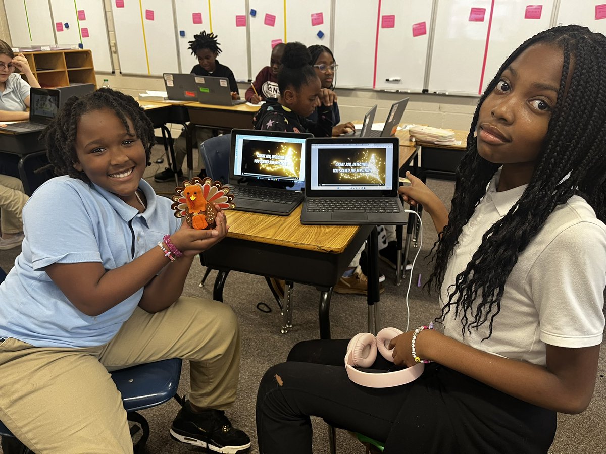 AESEaglesRead's tweet photo. Who needs Sherlock when you’ve got these @AustellEagles student detectives on the case? This crew is cracking clues and solving Turkey Trouble in this literacy-based digital escape room. Every puzzle brings them closer to saving Thanksgiving! #AustellSOARS #AustellREADS https://t.co/PW1DjBsq6o