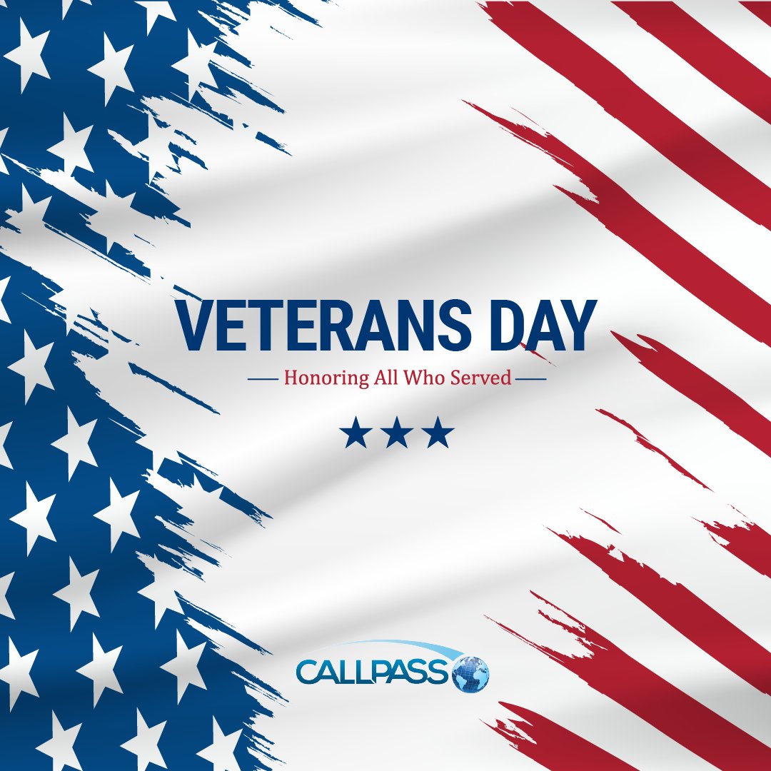 Today, we proudly honor the service and sacrifice of our veterans. 📷 

At CallPass, we recognize the dedication and bravery of those who have served, and we are deeply grateful for the freedoms they’ve defended. 

_
#VeteransDay #CallPass #IoT #SaaS #TampaBay