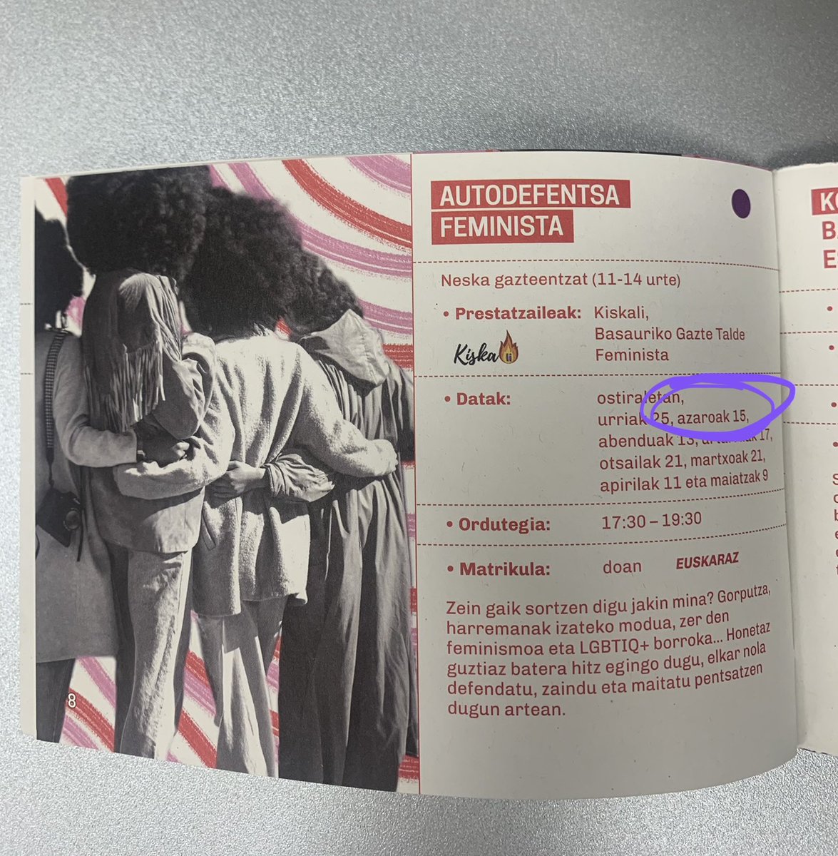 📣Adi neskak❗️
Ostiral honetan gaztegunetik Marianeara joango gara Autodefentsa Feminista egitera.
Arratsaldeko 17:00etan elkartuko gara Zirtzart-en, gurekin etorri nahi!? 
Zuen  zain gaude!
@marieneabasauri #zirtzart #autodefentsaFeminista #AutodefensaFeninista #Basauri