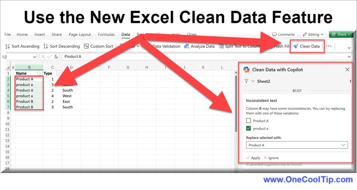 OneCoolTip's tweet photo. 🔓Unlock the Power of Excel with Copilot! 🚀

https://t.co/LYWaPqvotF

#MicrosoftExcel #Excel @msexcel #microsoft365 @microsoft365 #ExcelTips #DataCleaning #CopilotInExcel #TechSavvy #AI #Copilot @MSFTCopilot
#TechTips #TechGuide #OneCoolTip @OneCoolTip https://t.co/p8rK7etzAs
