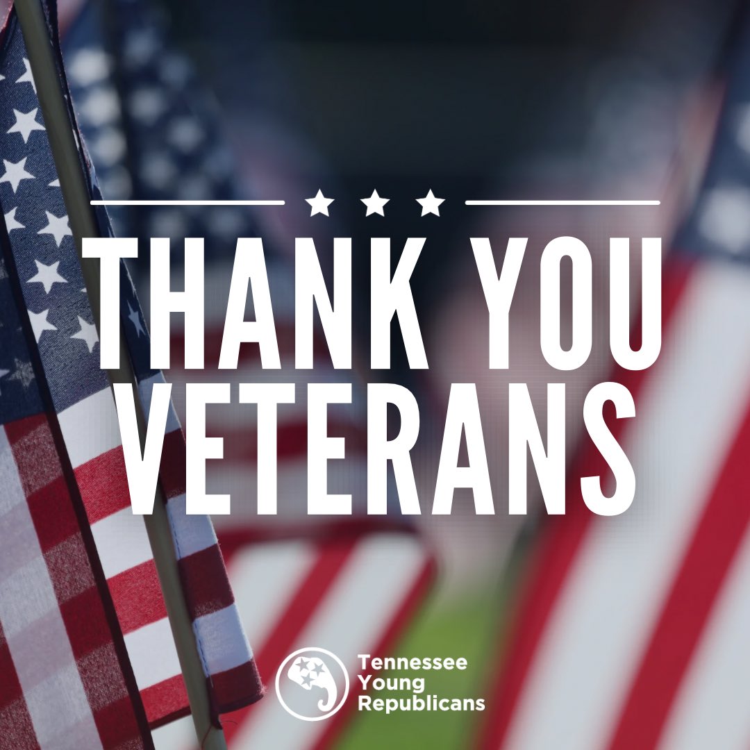 Today, we honor the brave men and women who served our nation with courage and sacrifice. Your dedication to protecting our freedoms will never be forgotten.

#TNYR #YoungRepublicans #VeteransDay