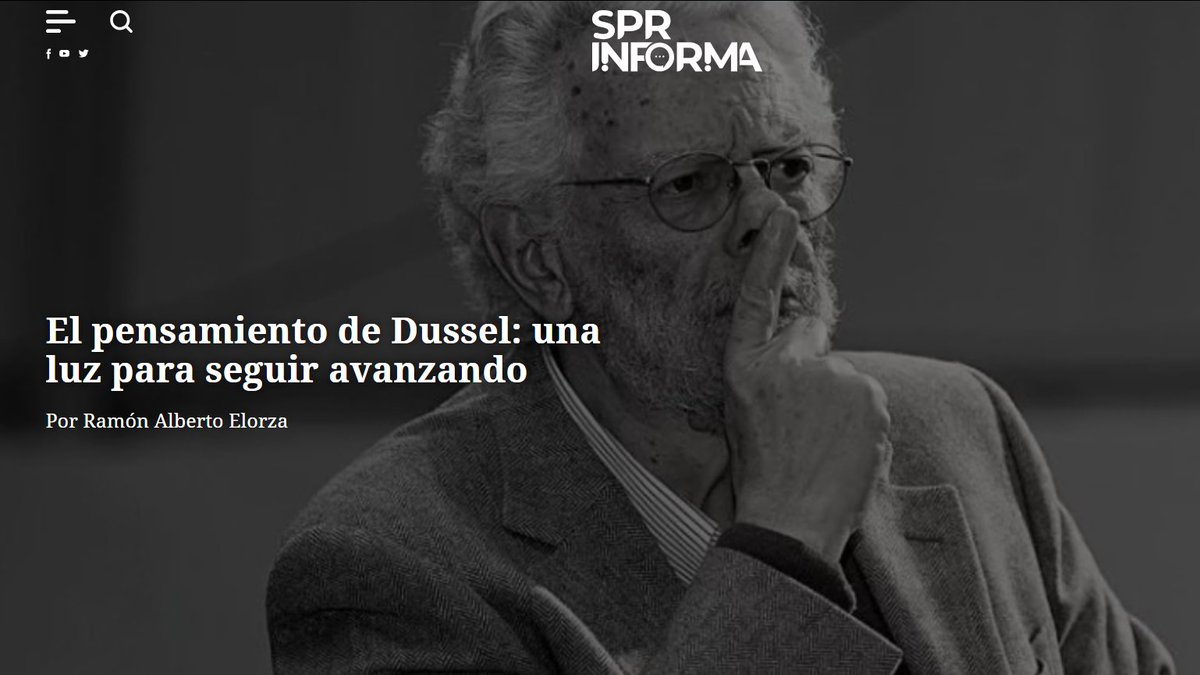 #SPROpina

El 5 de noviembre de 2023 falleció el doctor #EnriqueDussell, su ejemplo de vida es inspirador ya que participó en grandes movimientos sociales.

El pensamiento de Dussel: una luz para seguir avanzando, por Ramón Alberto Elorza

sprinforma.mx/ver/opinion/el…