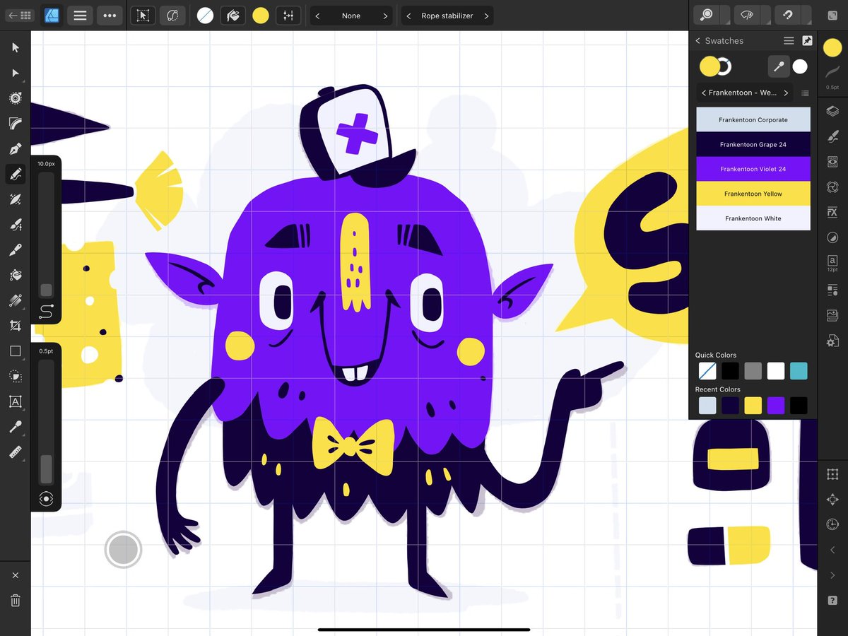 frankentoon's tweet image. #WIP sketching some little graphics for our website. #affinitydesigner