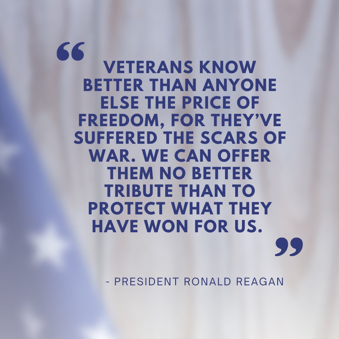 Today, we honor America’s military veterans for all they have done to secure the blessings of liberty we all enjoy.