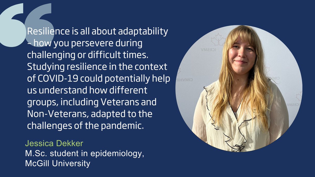 #TraineeSpotlight: <a href="/mcgillu/">McGill University</a> trainee Jessica Dekker is investigating pre-pandemic psychological resilience in older #Veterans, asking how resilience manifests over time &amp; how it relates to pandemic experiences and health states. 

Read more: ow.ly/24OZ50U4ruR