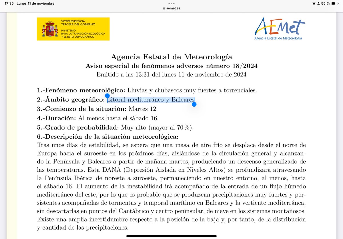 Viene otra #DANA. 
Espero que esta no cause ninguna tragedia, pero sabed que vuelven las alertas por lluvias muy fuertes y torrenciales. 
Cuidado en el atlántico.

Que esta vez nadie diga que no lo sabía.
