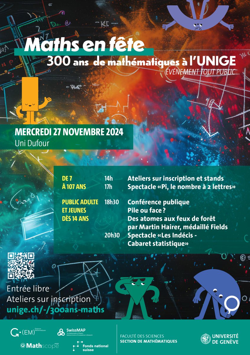 Section of Mathematics | UNIGE (@maths_unige) on Twitter photo Les 300 ans de la <a href="/Maths_UNIGE/">Section of Mathematics | UNIGE</a>, ça se fête ! 🎉 Venez explorer les mathématiques sous différents angles !✨ 📅 Mercredi 27 novembre 2024
📍 Uni Dufour
ℹ️ Événement tout public
👉 unige.ch/-/300ans-maths Les 300 ans de la <a href="/Maths_UNIGE/">Section of Mathematics | UNIGE</a>, ça se fête ! 🎉 Venez explorer les mathématiques sous différents angles !✨ 📅 Mercredi 27 novembre 2024
📍 Uni Dufour
ℹ️ Événement tout public
👉 unige.ch/-/300ans-maths