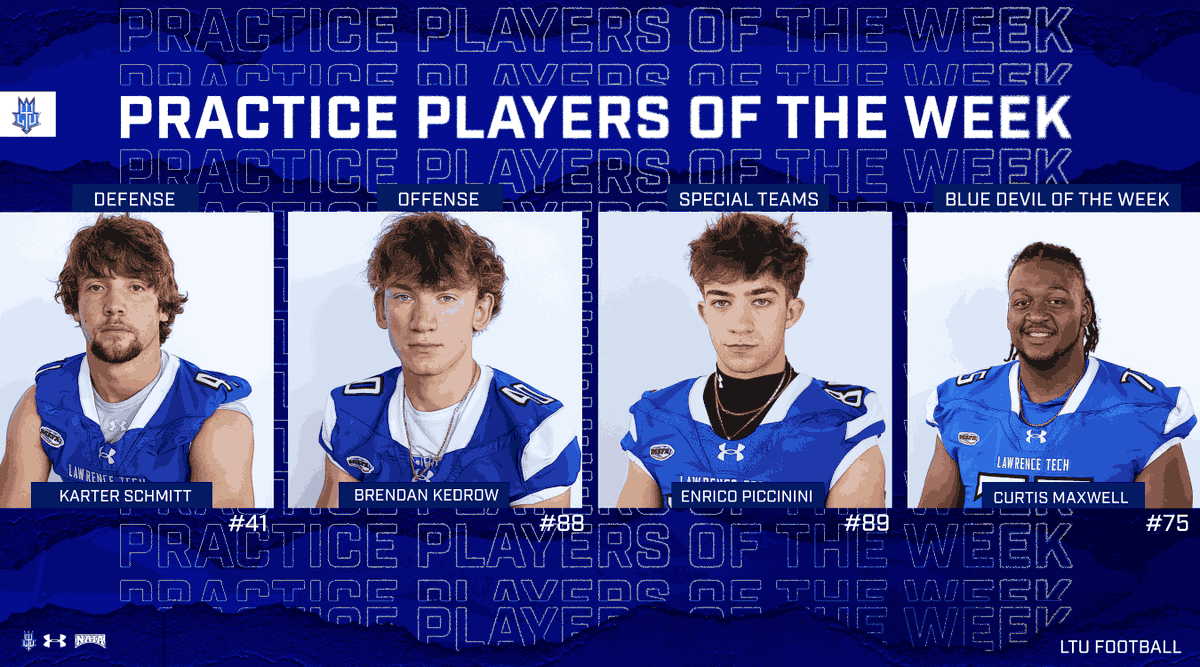 Congratulations to our practice players of the week:

Defense: Karter Schmitt
Offense: Brendan Kedrow
Special Teams: Enrico Piccinini
Blue Devil of the Week: Curtis Maxwell