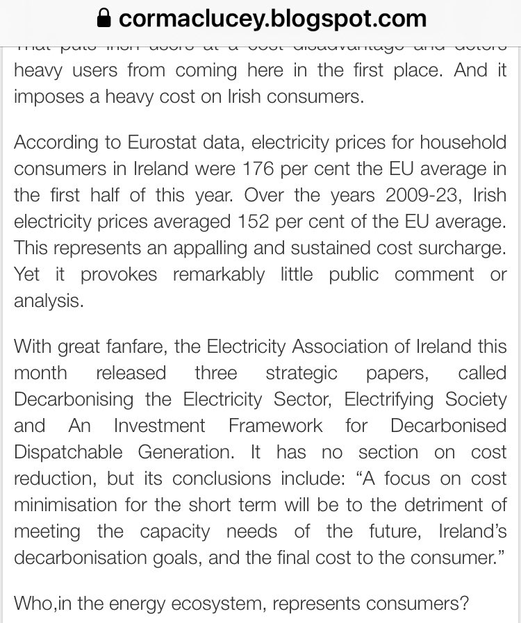 helerina's tweet photo. Ask the canvassers why Ireland has higher than EU average energy prices & the impact of such high costs. Why go for offshore wind, given its high cost? Who represents the consumer? #VoteThemOut #NoVote #NoTransfer The Greens come at too high a price. Read Cormac’s piece https://t.co/zB1yb6XVMH
