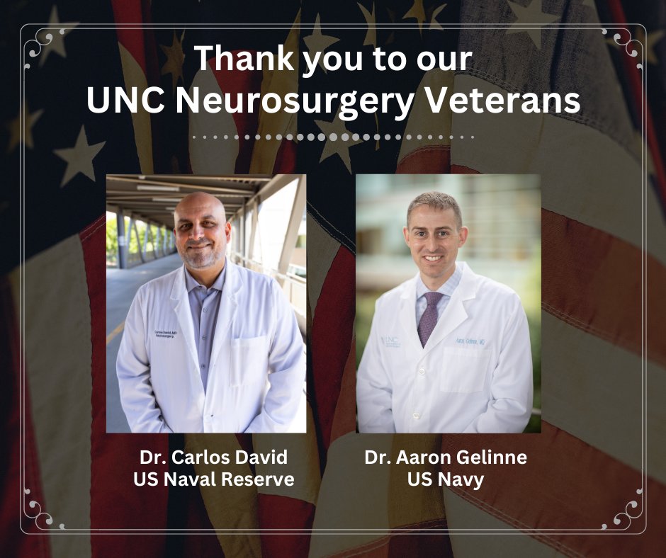 Special thank you to our #UNCNeurosurgery #veterans. Thank you for your service. #HappyVeteransDay #VeteransDay