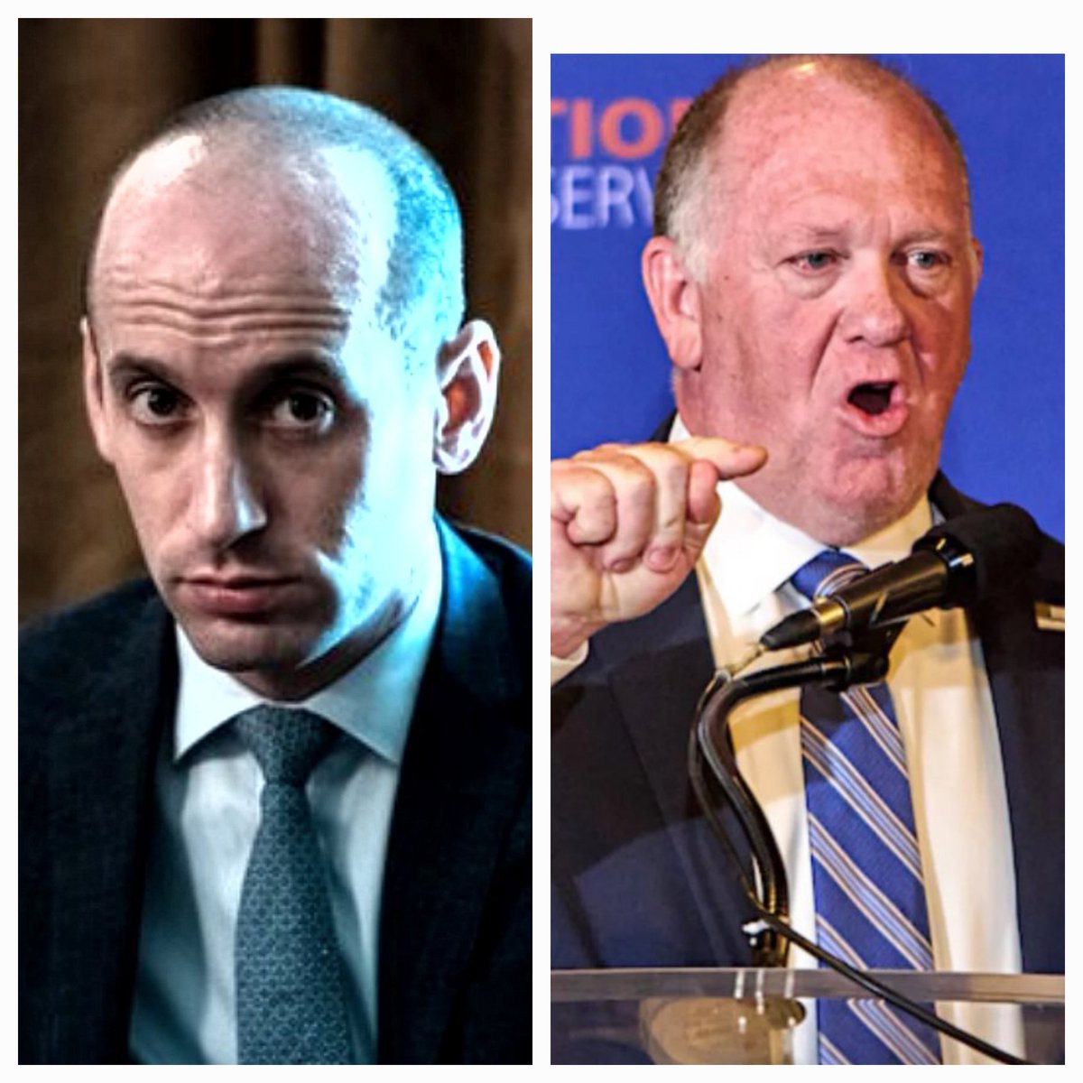 p_ehlich's tweet photo. #Trump: These are the two men that Trump has chosen to carry out the mass deportation and the creation of detention camps. Steven Miller and Tom Homan. https://t.co/0oSGIX1O3C