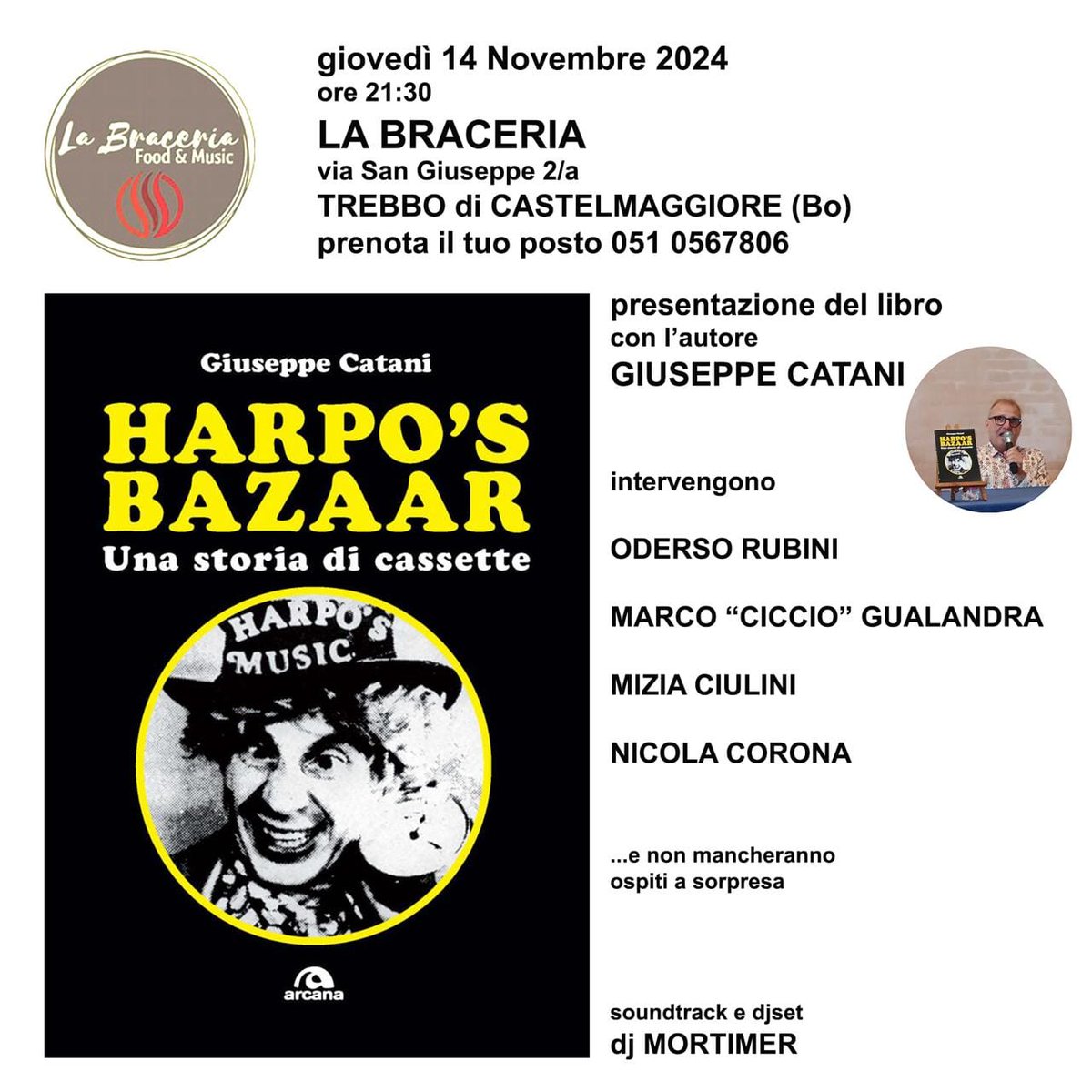 Fossi in voi non mancherei. Anche perché tra gli ospiti si è aggiunto Andrea Setti aka Jimmy Bellafronte. Skiantos rules! <a href="/ArcanaEdizioni/">Arcana Edizioni</a> <a href="/SkiantosOfficia/">Skiantosofficial</a> <a href="/CastelMaggiore1/">Castel Maggiore</a> #libro #libri #music #Musica