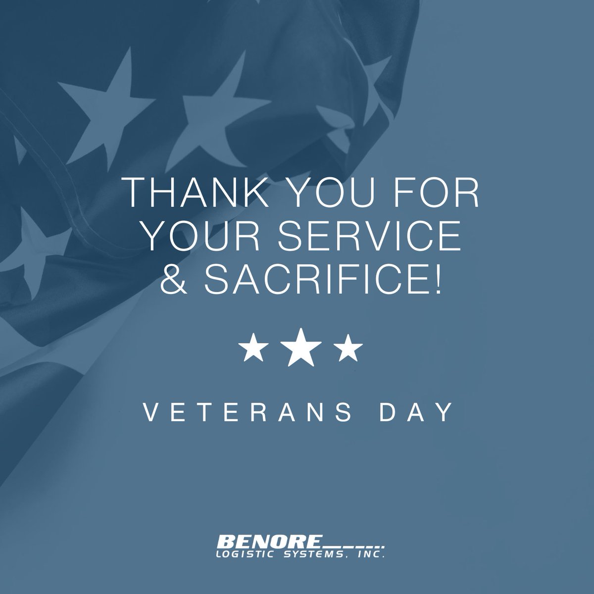 Today, we honor and thank all veterans for their dedication, service, and sacrifice. 

To all veterans on our team and across the nation—thank you for your courage and service. We are deeply grateful.

#BenoreLogistics #VeteransDay