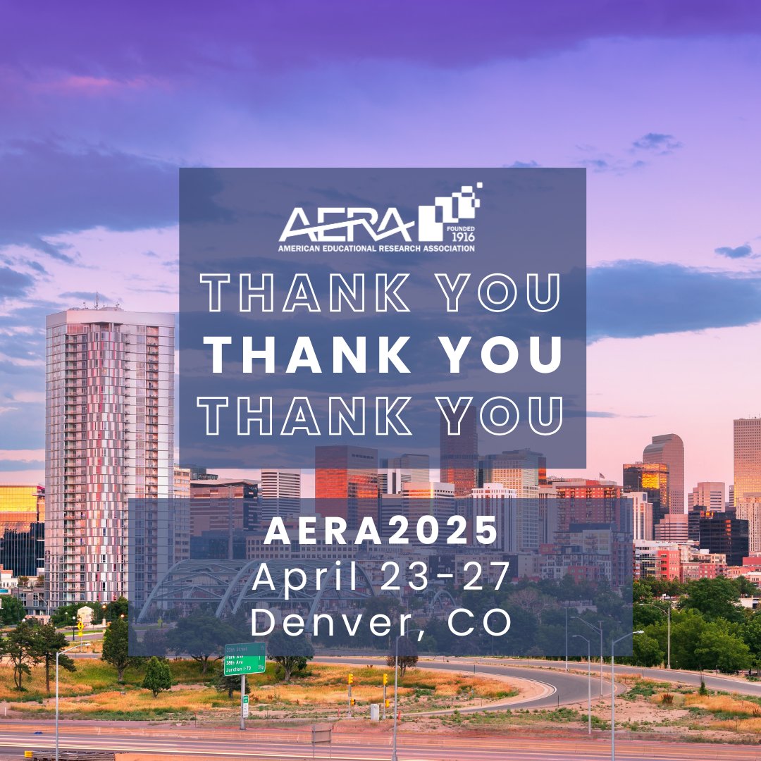 Thank you to everyone who submitted to #AERA2025! Notifications were sent out on Friday, November 8. We’re looking forward to #AERA2025 in Denver!