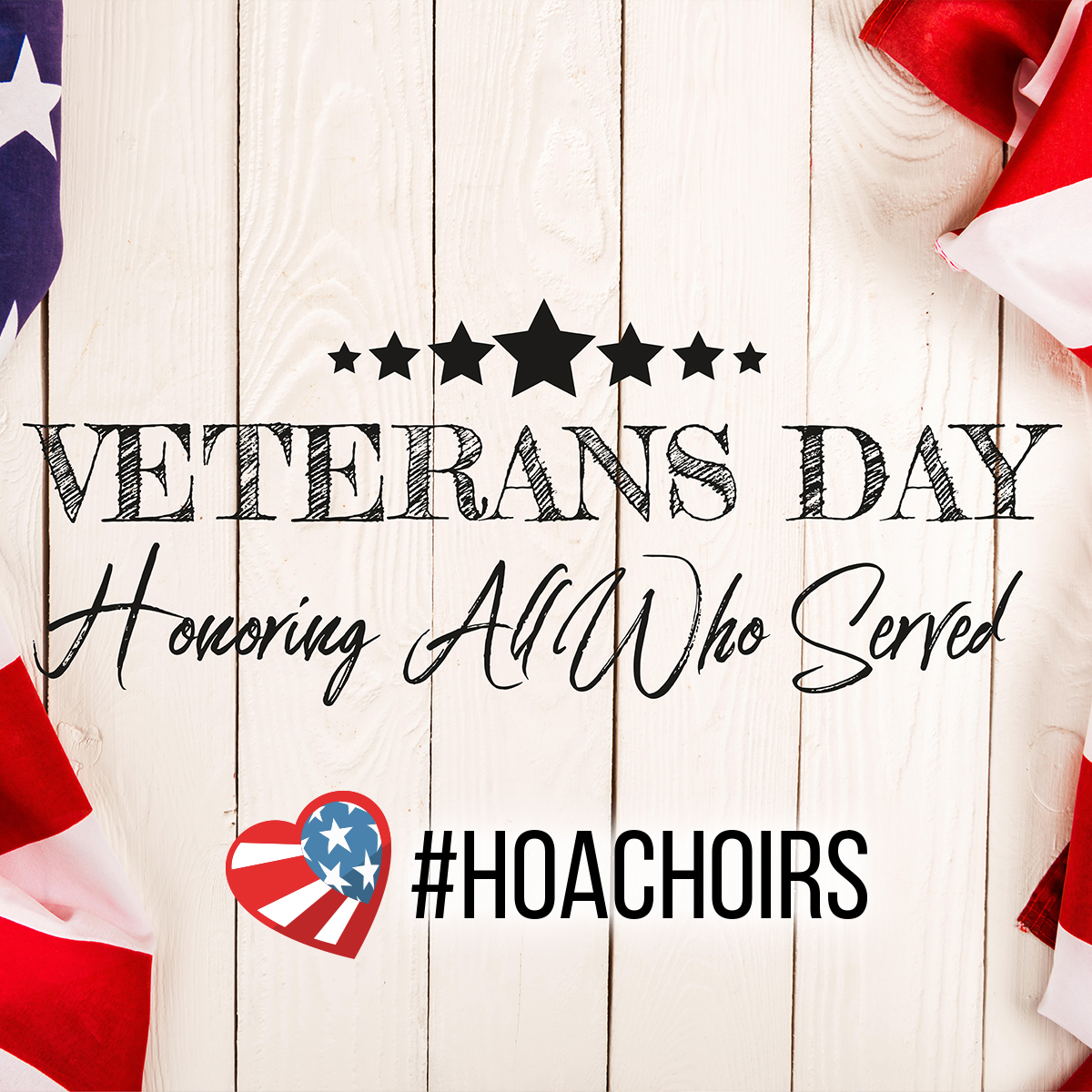 On this #VeteransDay, we extend our heartfelt gratitude to all who have served. We honor your courage and commitment to our nation. #HOAchoirs
