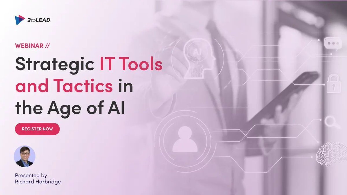 2toLead's tweet photo. Join our CTO and Microsoft MVP, @Rharbridge, for a webinar on Strategic IT Tools &amp; Tactics in the Age of AI. Learn how to drive innovation and manage risks in IT. 

📅 Nov 13, 2024 
🕒 11:00 AM - 12:00 PM EST 

Spots are still available: 🔗https://t.co/AVyGhY7ts7 

#AI #Copilot https://t.co/BExHic8DOI