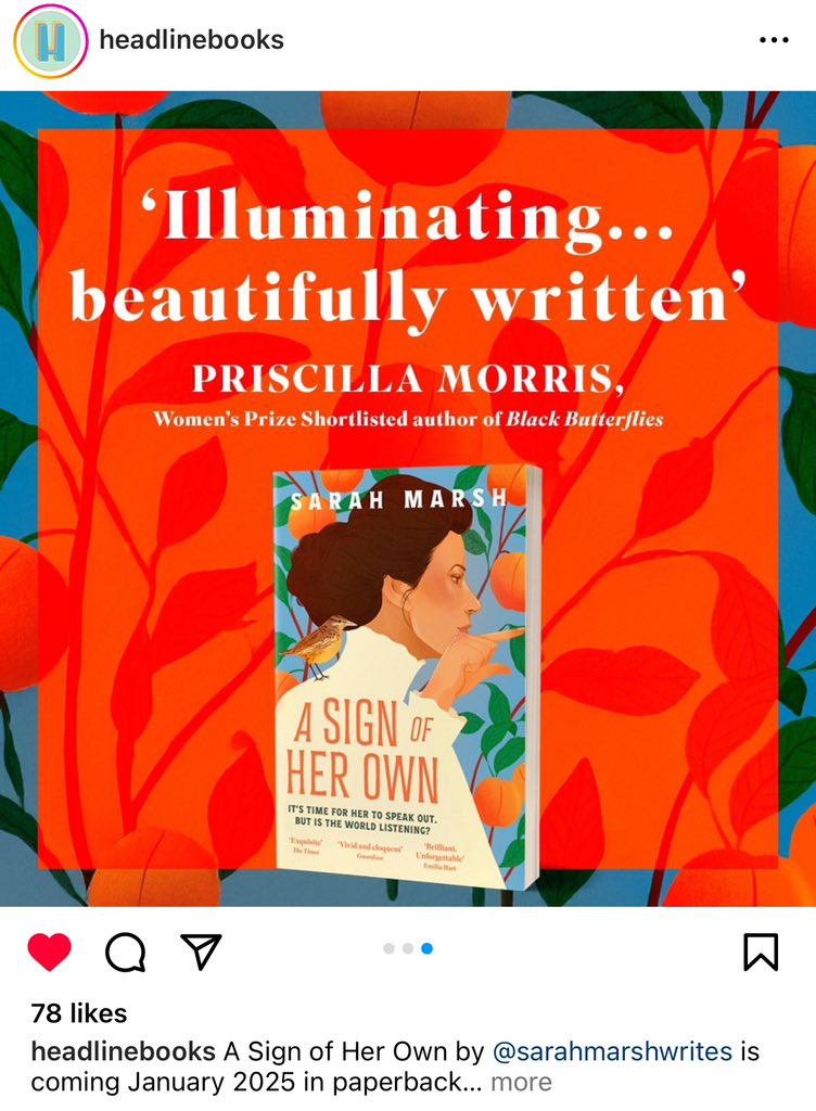 Nelle Andrew (@nelle_andrew) on Twitter photo Look at this wonderful new paperback jacket for A SIGN OF HER OWN by Sarah Marsh <a href="/headlinepg/">Headline Books</a> coming out in Jan 2025 Look at this wonderful new paperback jacket for A SIGN OF HER OWN by Sarah Marsh <a href="/headlinepg/">Headline Books</a> coming out in Jan 2025