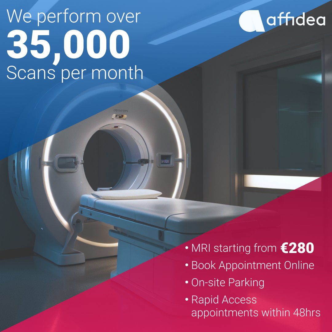 Our experienced staff perform over 35,000 scans each month. Experience the difference with our MRI scans starting from €280. Book your appointment online today and enjoy rapid access appointments within 48 hours. Plus, benefit from convenient on-site parking.