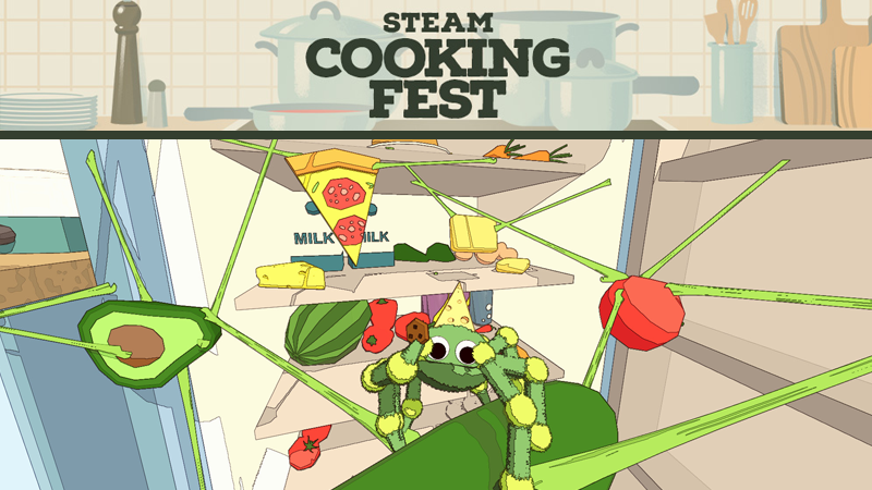 FireTotemGames's tweet photo. Exciting news! A Webbing Journey is part of this week's Steam Cooking Fest! 🕷️🍳
Cook up a storm as a cute little spider chef. From steaks to cookies, pizzas to popcorn - it's a web of delicious chaos! 🍕
Don't forget to clean up after! 🧹 #CookingFest https://t.co/TxPJkRCjzO