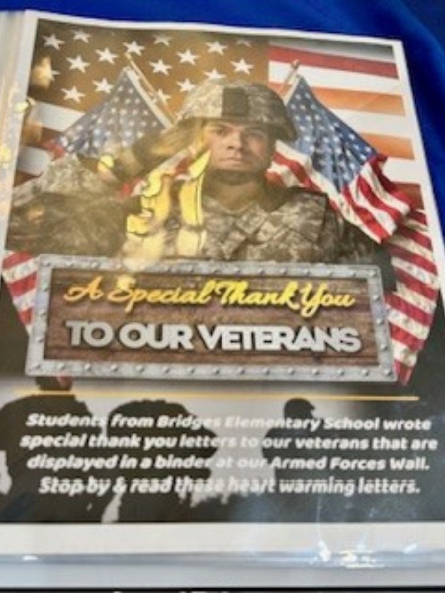 #HigleyHelps | Bridges Elementary 4th and 6th grade students wrote letters to thank the veterans in the Trilogy community for their service. The letters were displayed and made available for all community members to read.💙 #VeteransDay