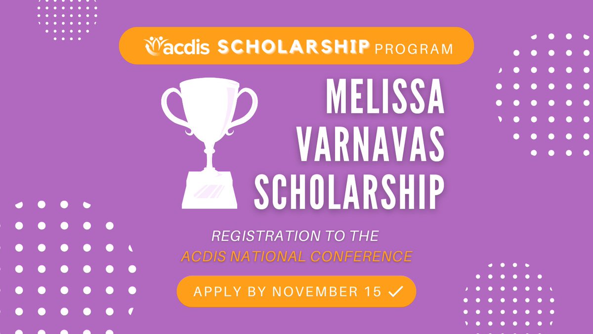 Before the application period closes on November 15, we wanted to highlight the Melissa Varnavas Scholarship, designed to help an outstanding individual experience the ACDIS conference! To learn more about the ACDIS scholarships, click here: hubs.la/Q02X0HM80