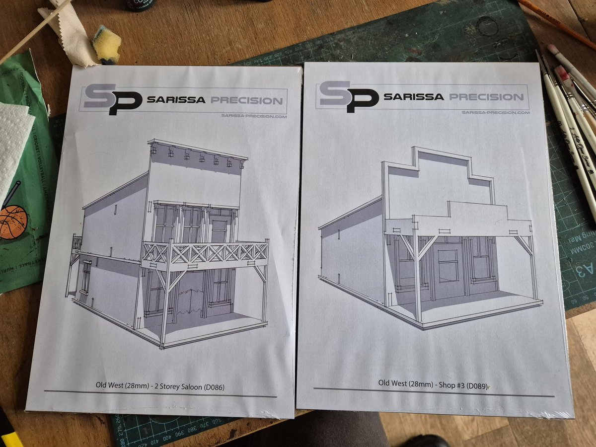 In the process of building a couple of old west buildings for Saturdays family game of what a cowboy. I've done the frontage in my wife's dad's name who sadly passed not so long ago, hope she approves! 🥺
Super prompt delivery from <a href="/SarissaPrec/">Sarissa Precision</a> <a href="/warbases/">Warbases</a> @CFoxtrotModels thanks