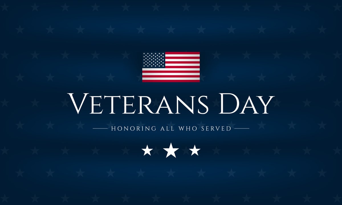 Happy Veterans Day to all the brave men and women who have served our country! Today, we honor your sacrifice, courage, and patriotism. Thank you for your dedication to protecting our freedoms. Let's celebrate and lift up our veterans today and every day! #ThankYouVeterans
